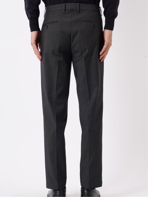 パンツ メンズ ストレッチ スリム トラウザー テーパード 綿混 オックス