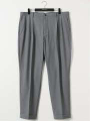 【大きいサイズ】ジーステージ/G-stage ウール混 ストレッチ ハンドウォッシャブル ツータック パンツ