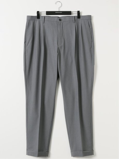 【大きいサイズ】ジーステージ/G-stage ウール混 ストレッチ ハンドウォッシャブル ツータック パンツ