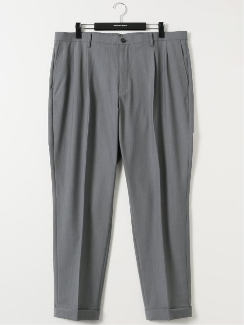 【大きいサイズ】ジーステージ/G-stage ウール混 ストレッチ ハンドウォッシャブル ツータック パンツ