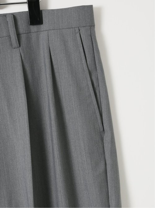 【大きいサイズ】ジーステージ/G-stage ウール混 ストレッチ ハンドウォッシャブル ツータック パンツ