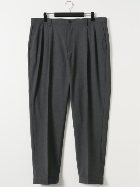 【大きいサイズ】ジーステージ/G-stage ウール混 ストレッチ ハンドウォッシャブル ツータック パンツ