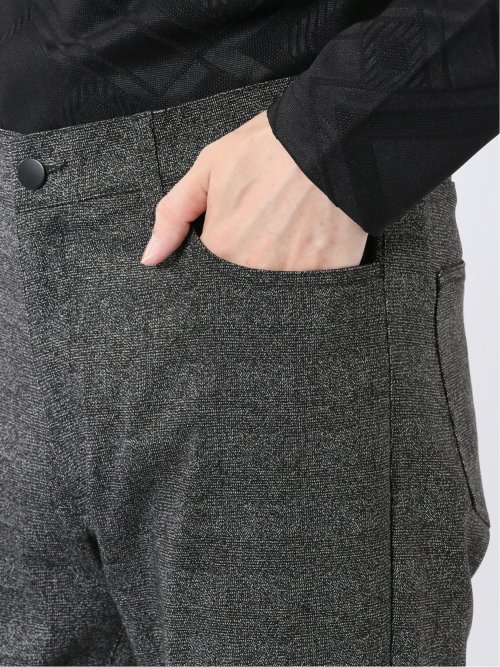 パンツ メンズ ストレッチ スリム 5ポケット テーパード プリント クロスストレッチ