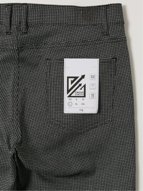 パンツ メンズ ストレッチ スリム 5ポケット テーパード プリント クロスストレッチ