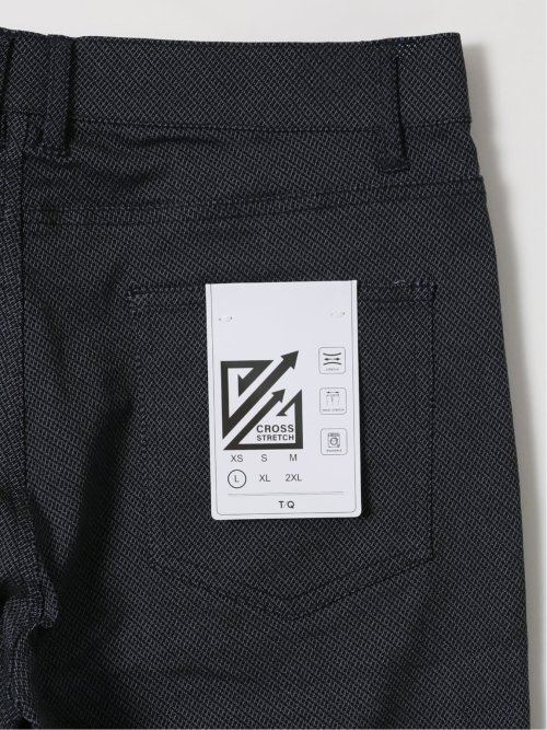 パンツ メンズ ストレッチ スリム 5ポケット テーパード プリント クロスストレッチ