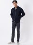 パンツ メンズ ストレッチ スリム 5ポケット テーパード プリント クロスストレッチ