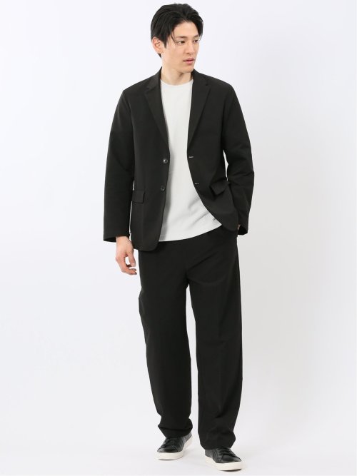 軽量 ドライ サッカー ツータック ワイド トラウザー パンツ(セットアップ可能)