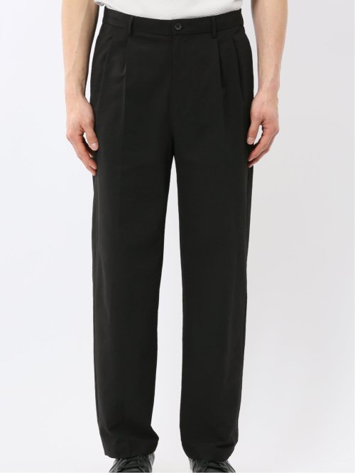 軽量 ドライ サッカー ツータック ワイド トラウザー パンツ(セットアップ可能)