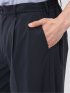 軽量 ストレッチ ナイロン混 ワイド トラウザー パンツ セットアップ可能 メンズ
