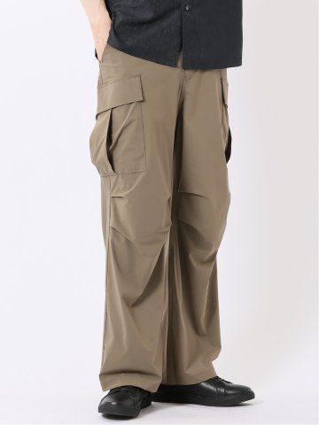 パンツ メンズ ストレッチ 軽量 カーゴ テーパード ナイロン混