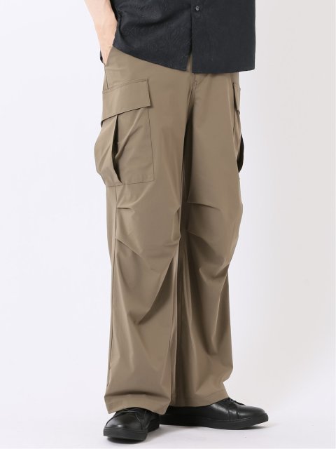 パンツ メンズ ストレッチ 軽量 カーゴ テーパード ナイロン混