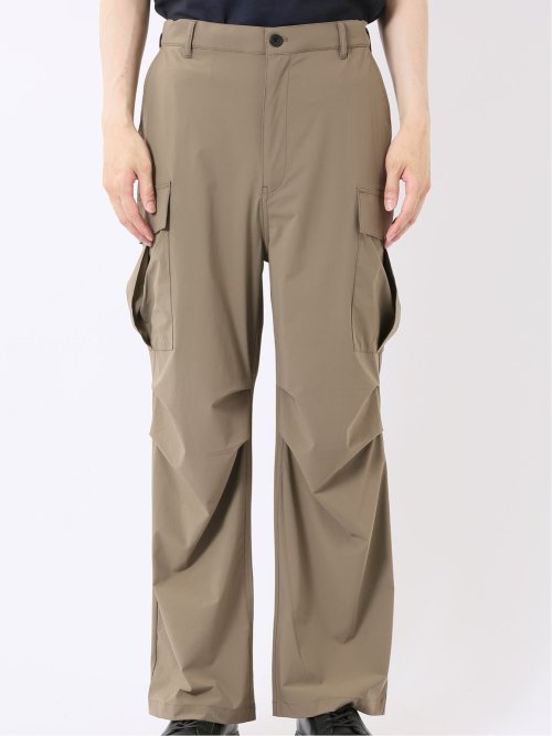 パンツ メンズ ストレッチ 軽量 カーゴ テーパード ナイロン混