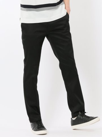 ストレッチ 綿混 サテン トラウザー パンツ