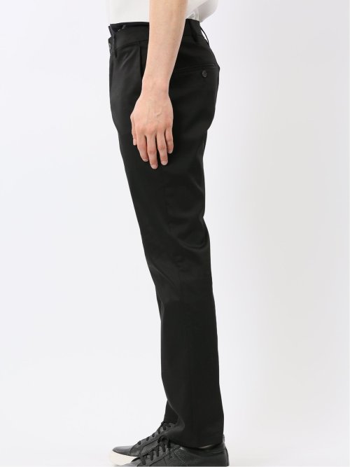 ストレッチ 綿混 サテン トラウザー パンツ