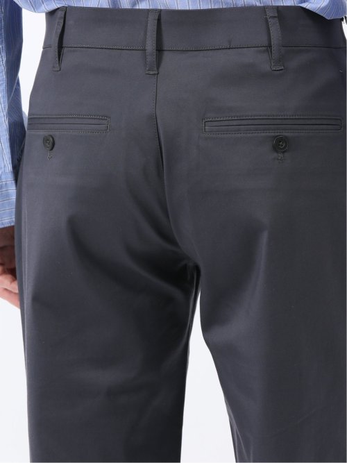 ストレッチ 綿混 サテン トラウザー パンツ