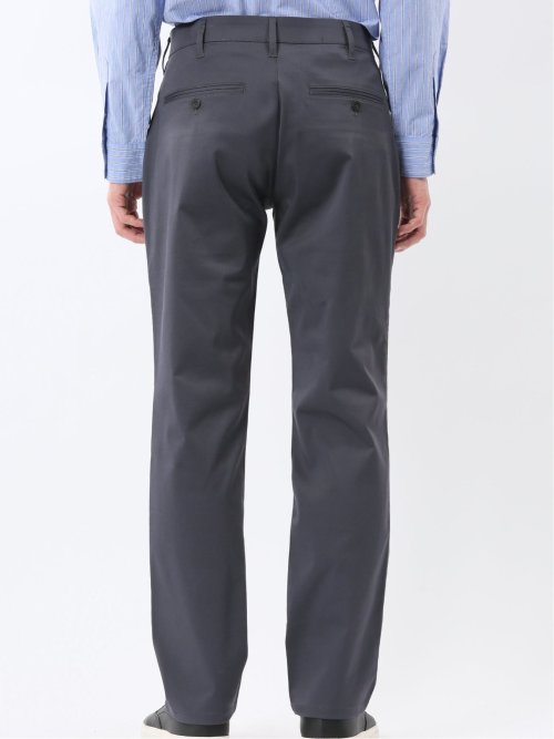 ストレッチ 綿混 サテン トラウザー パンツ