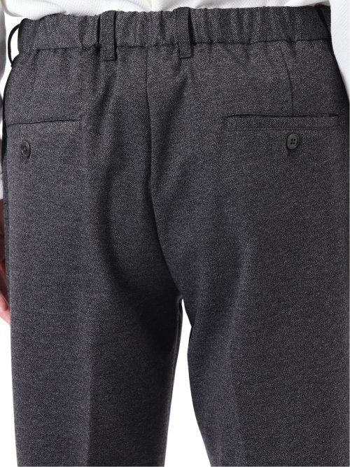 パンツ メンズ セットアップ可能 ストレッチ ウォッシャブル スリム テーパード ソフト ジャージー 杢 黒