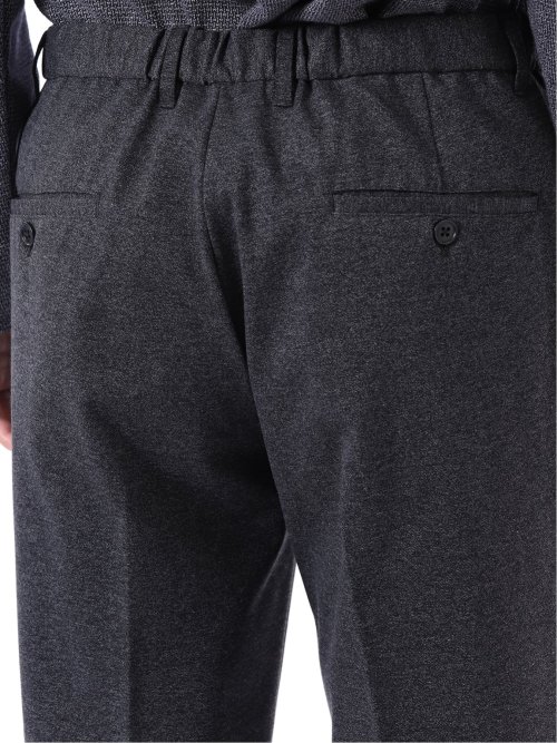 パンツ メンズ セットアップ可能 ストレッチ ウォッシャブル スリム テーパード ソフト ジャージー 杢 紺