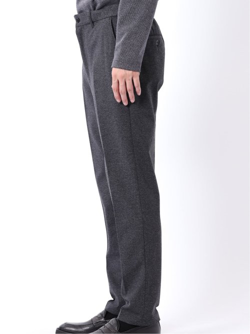 パンツ メンズ セットアップ可能 ストレッチ ウォッシャブル スリム テーパード ソフト ジャージー 杢 紺