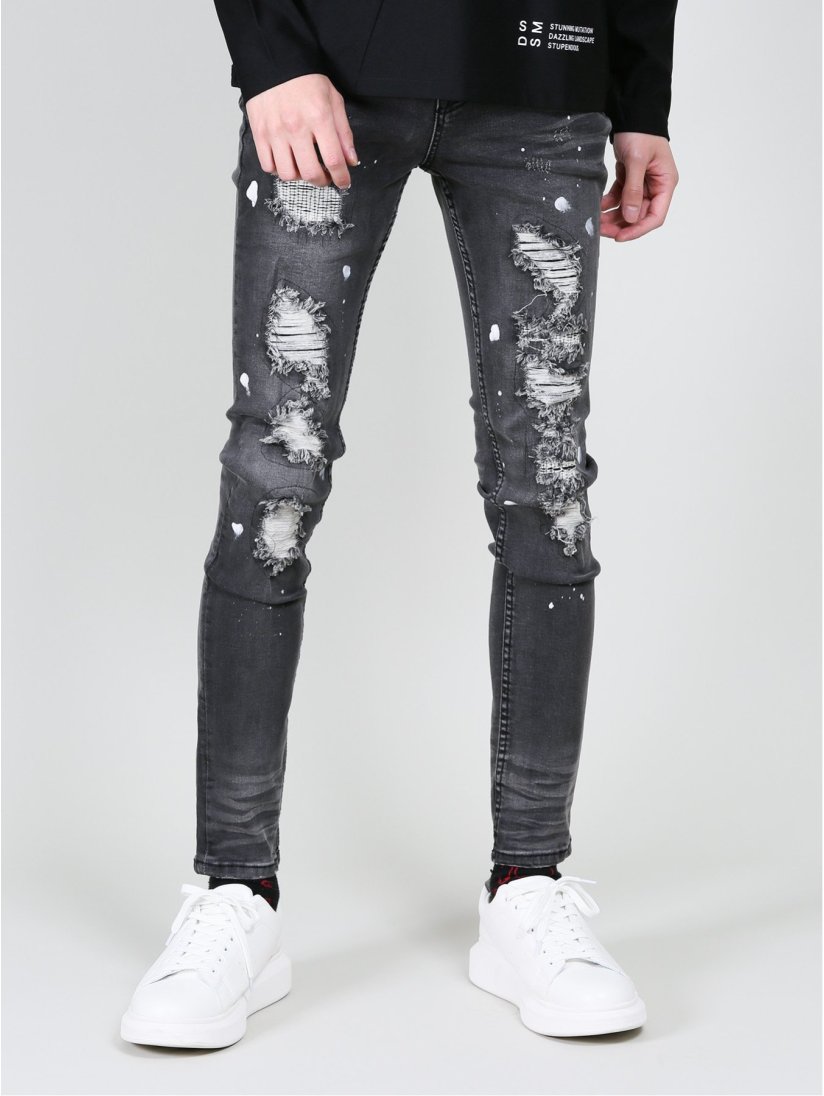 ストレッチ ハードダメージ スキニーデニム S 05黒 パンツ Taka Q Online Shop タカキューオンラインショップ 公式通販