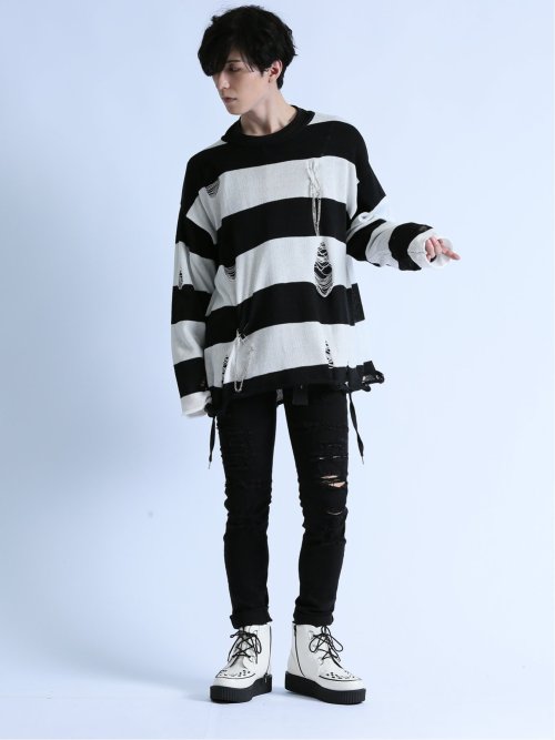 ストレッチ ハードクラッシュ スキニーデニム