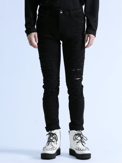 ストレッチ ハードクラッシュ スキニーデニム