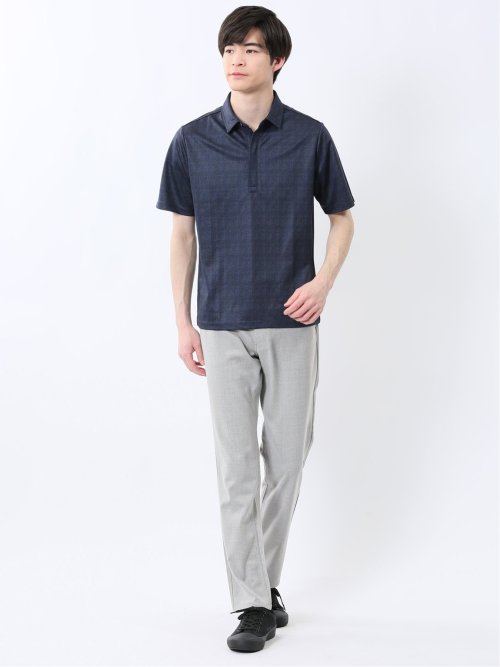 ストレッチヘリンボン スリムパンツ