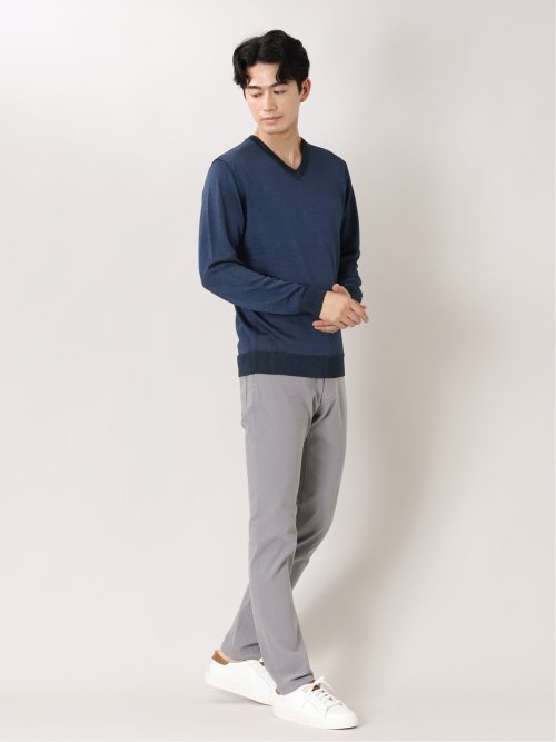 裏起毛ストレッチヘリンボン 5ポケットスリムパンツ