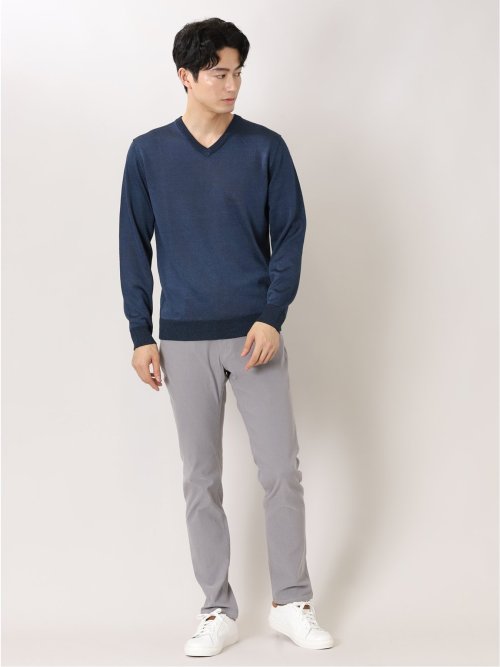 裏起毛ストレッチヘリンボン 5ポケットスリムパンツ