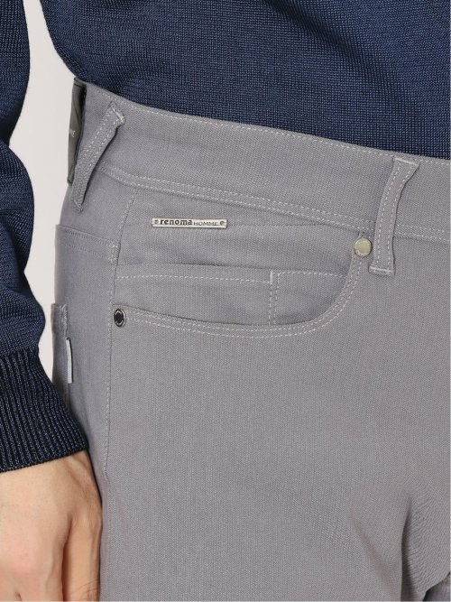 裏起毛ストレッチヘリンボン 5ポケットスリムパンツ