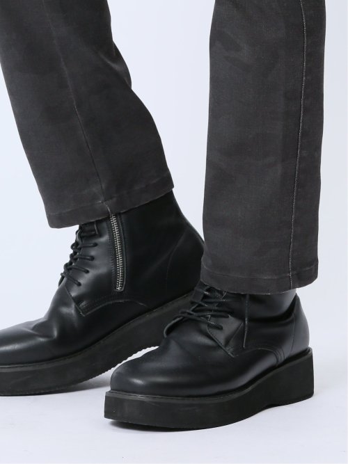 裏起毛ストレッチ カモフラ柄 スリムトラウザーパンツ