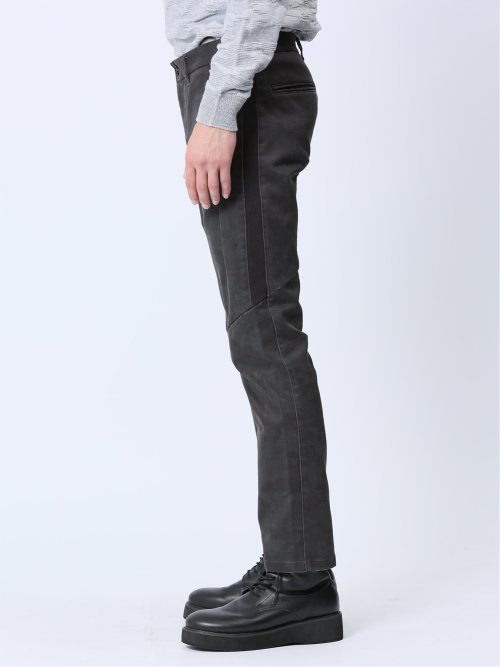 裏起毛ストレッチ カモフラ柄 スリムトラウザーパンツ