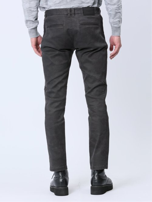 裏起毛ストレッチ カモフラ柄 スリムトラウザーパンツ