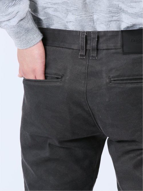 裏起毛ストレッチ カモフラ柄 スリムトラウザーパンツ