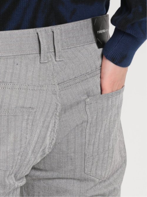 ストレッチヘリンボン 5ポケットスリムパンツ