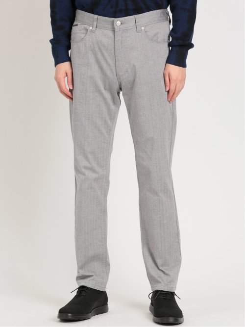 ストレッチヘリンボン 5ポケットスリムパンツ