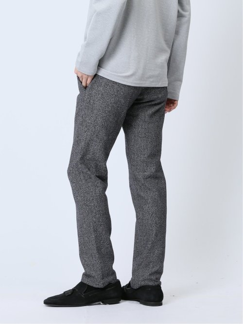 ストレッチ ヘリンボン トラウザースリムパンツ