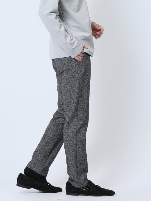 ストレッチ ヘリンボン トラウザースリムパンツ