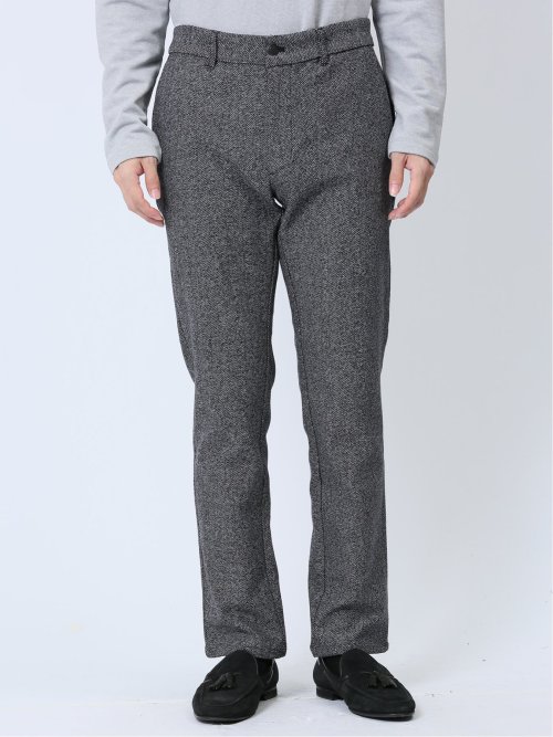 ストレッチ ヘリンボン トラウザースリムパンツ