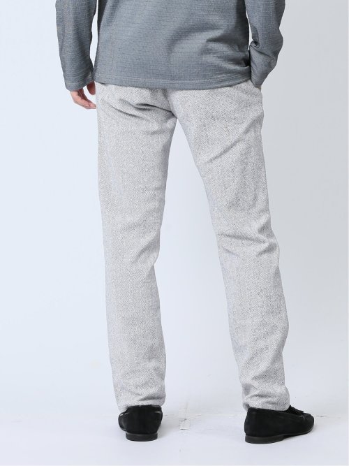 ストレッチ ヘリンボン トラウザースリムパンツ