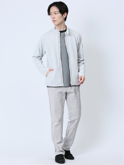 ストレッチ ヘリンボン トラウザースリムパンツ
