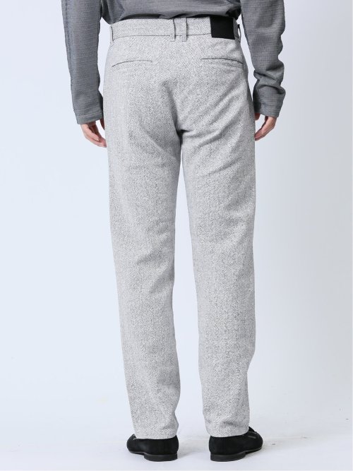 ストレッチ ヘリンボン トラウザースリムパンツ