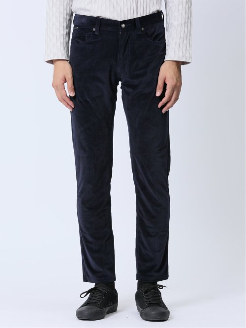 ヘリンボンベロア 5ポケットスリムパンツ(セットアップ可能)