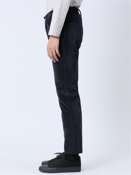 ヘリンボンベロア 5ポケットスリムパンツ(セットアップ可能)