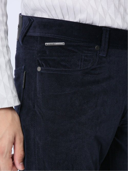 ヘリンボンベロア 5ポケットスリムパンツ(セットアップ可能)