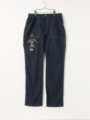 【大きいサイズ】シナコバ パンツ メンズ ストレッチ ストレート 綿混 サテン マリン