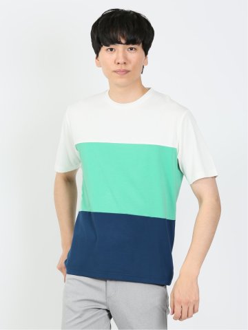 三段切替 クルーネック半袖Tシャツ