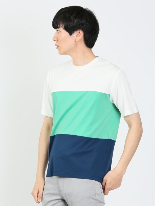 三段切替 クルーネック半袖Tシャツ