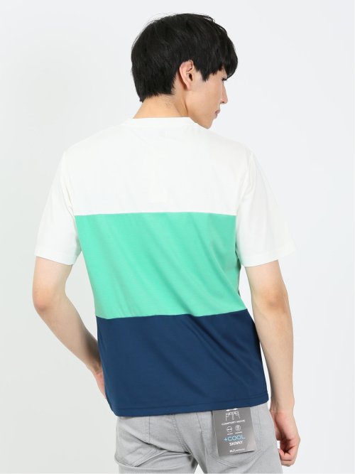 三段切替 クルーネック半袖Tシャツ