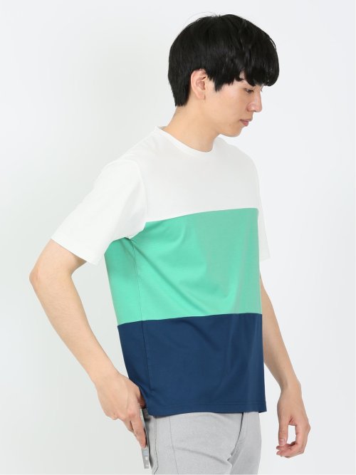 三段切替 クルーネック半袖Tシャツ